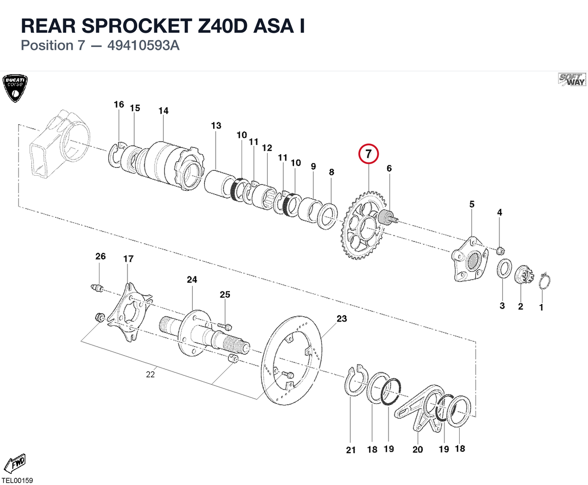 REAR SPROCKET Z40D ASA I