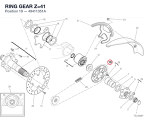 RING GEAR Z=41 49411351A diagram position
