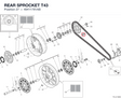 REAR SPROCKET T43 49411781AB diagram position