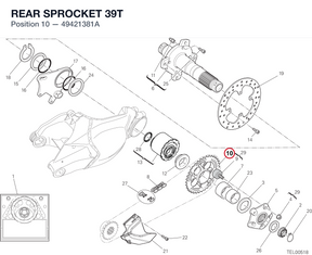 REAR SPROCKET 39T 49421381A diagram position