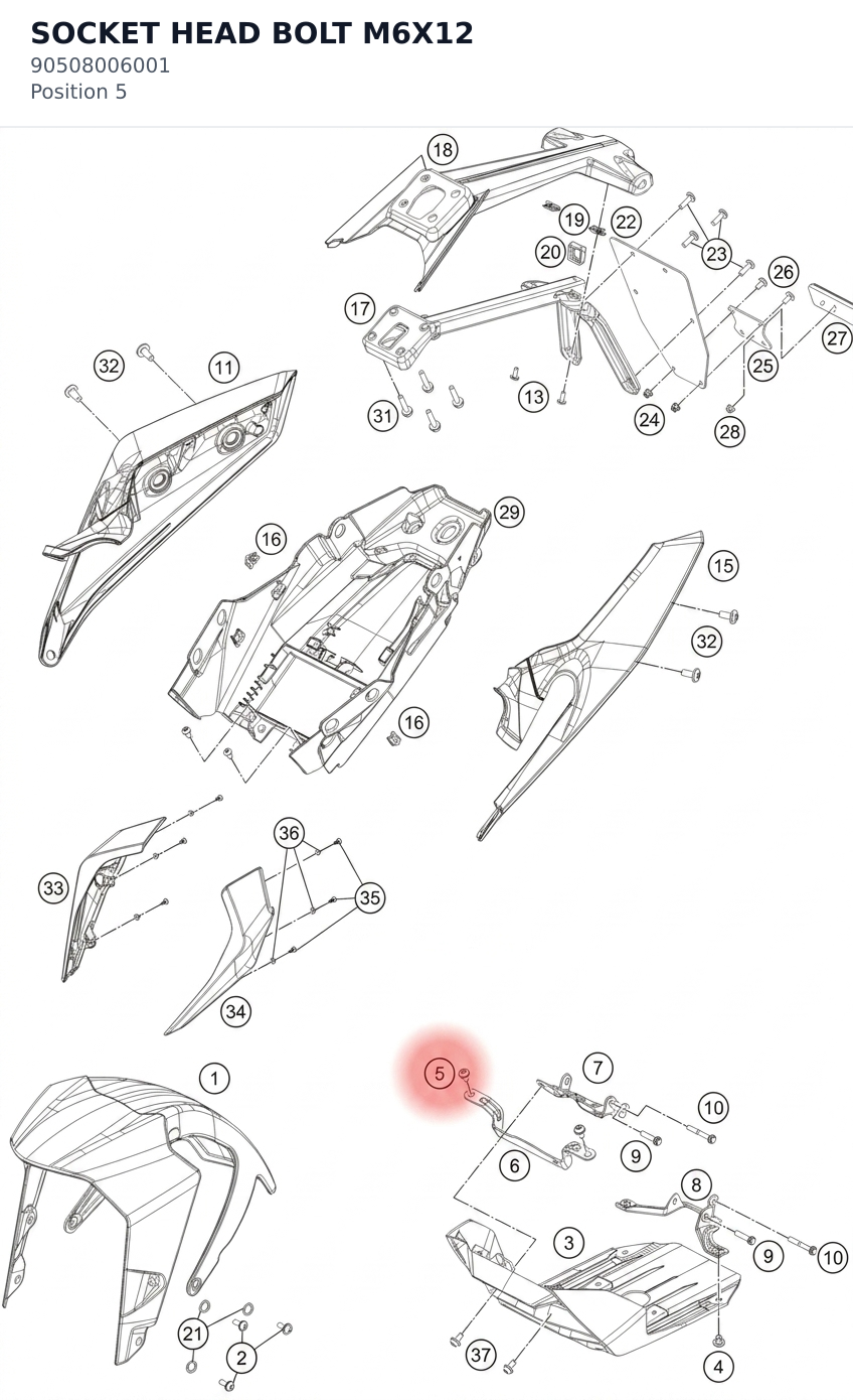 Diagram preview: SOCKET HEAD BOLT M6X12 (90508006001)