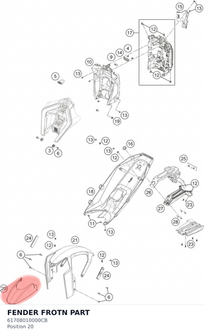 Diagram preview: FENDER FROTN PART (61708010000CB)