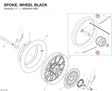 SPOKE, WHEEL BLACK 49640041BB diagram position