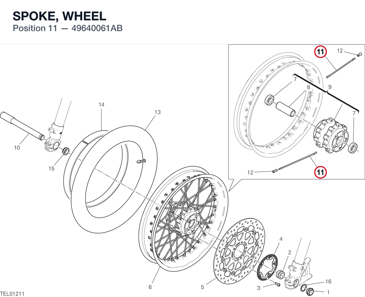 SPOKE, WHEEL 49640061AB diagram position