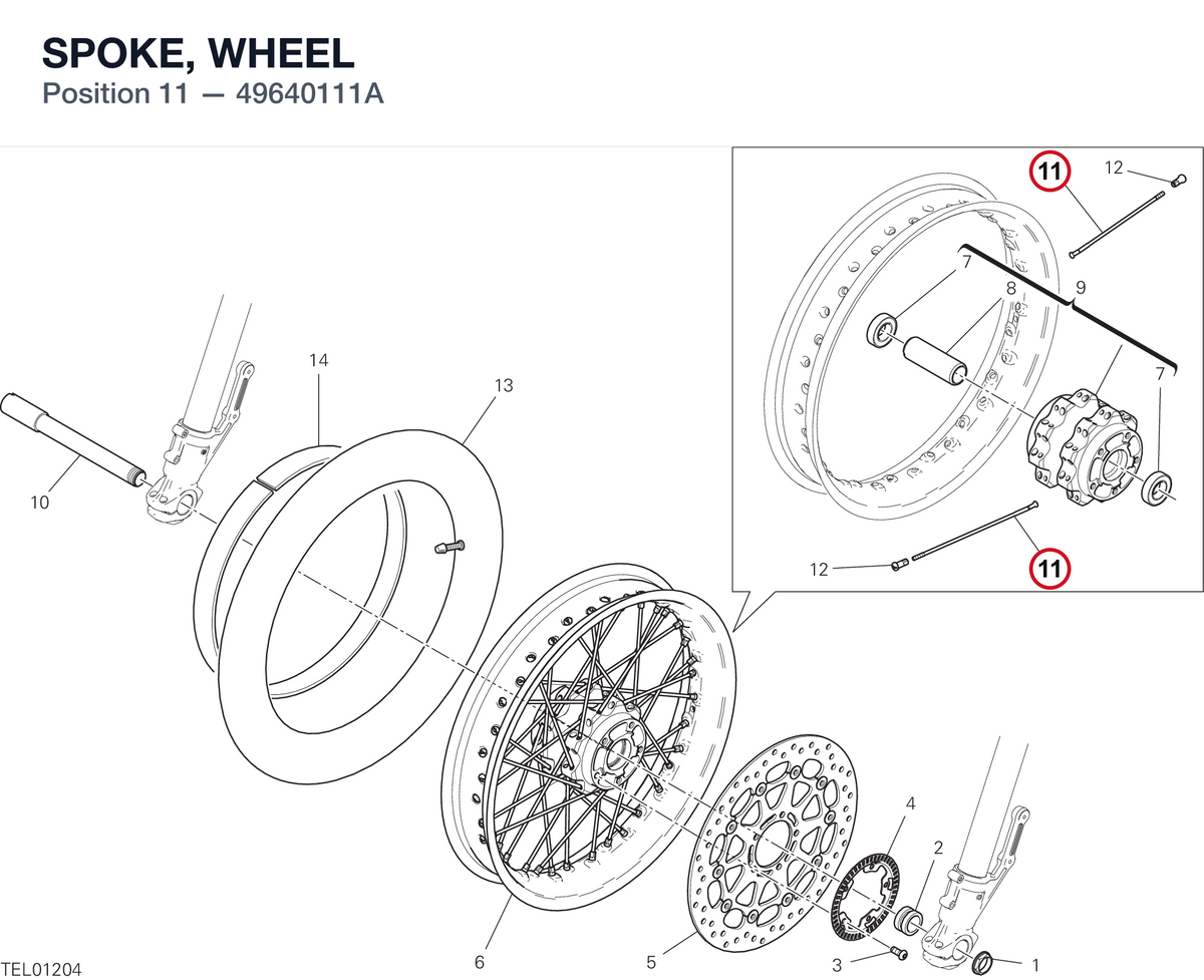 SPOKE, WHEEL 49640111A diagram position