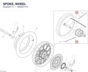 SPOKE, WHEEL 49640111A diagram position