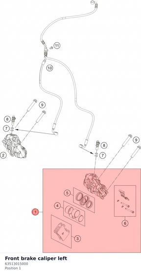 Diagram preview: Front brake caliper left (63513015000)