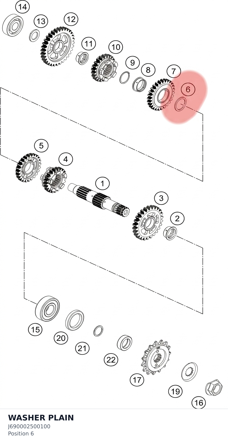 Diagram preview: WASHER PLAIN (J690002500100)