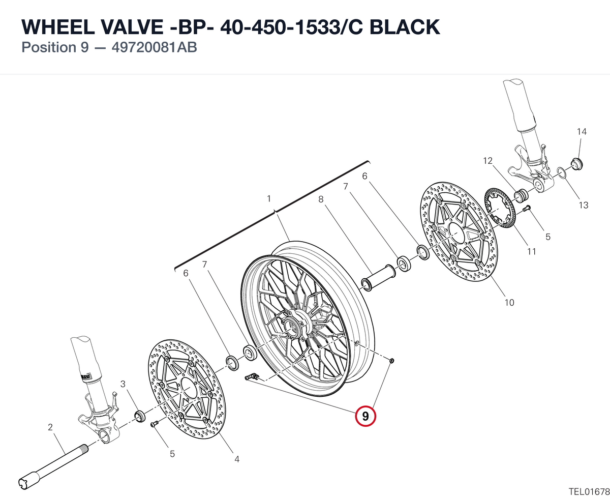 WHEEL VALVE -BP- 40-450-1533/C BLACK 49720081AB diagram position
