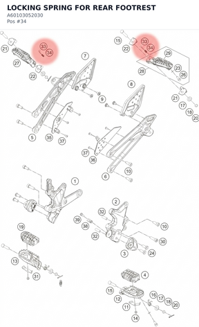 Diagram preview: LOCKING SPRING FOR REAR FOOTREST (A60103052030)