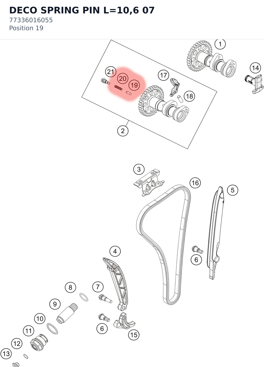 Diagram preview: DECO SPRING PIN L=10,6 07 (77336016055)