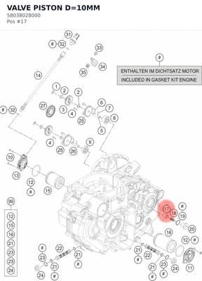 Diagram preview: VALVE PISTON D=10MM (58038028000)