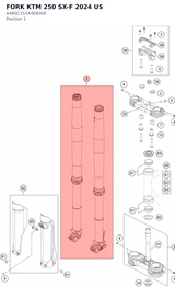 Diagram preview: FORK KTM 250 SX-F 2024 US (A460C155X406000)