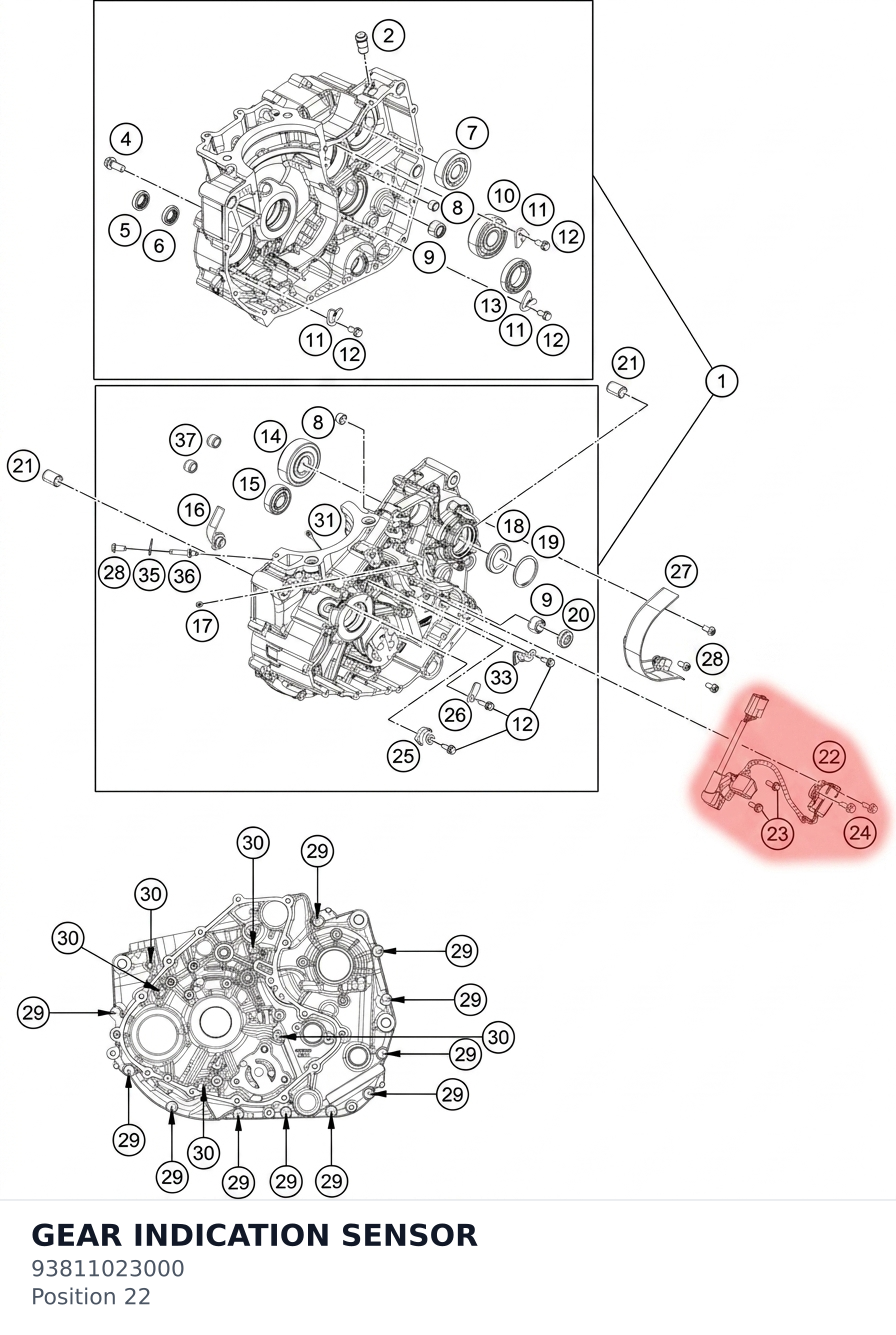Diagram preview: GEAR INDICATION SENSOR (93811023000)