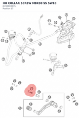 Diagram preview: HH COLLAR SCREW M8X30 SS SW10 (J025080303S)