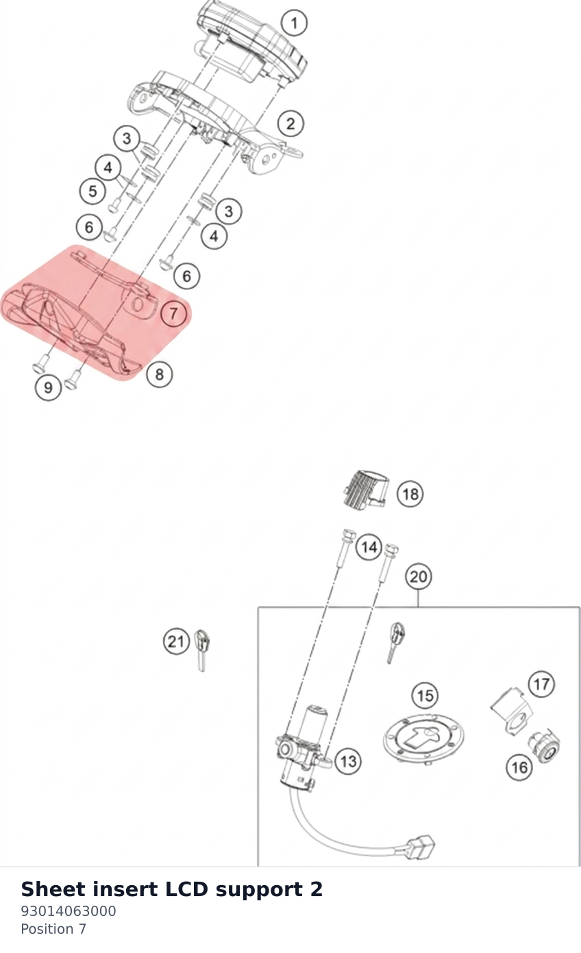Diagram preview: Sheet insert LCD support 2 (93014063000)