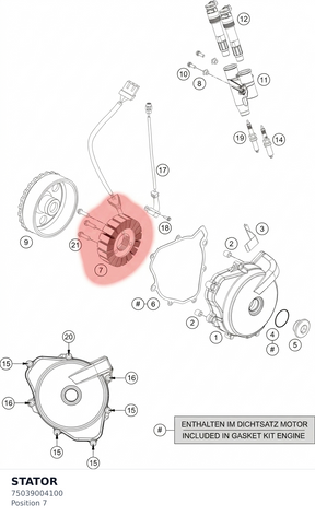 Diagram preview: STATOR (75039004100)