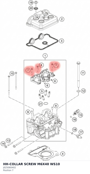 Diagram preview: HH-COLLAR SCREW M6X40 WS10 (J025060402)