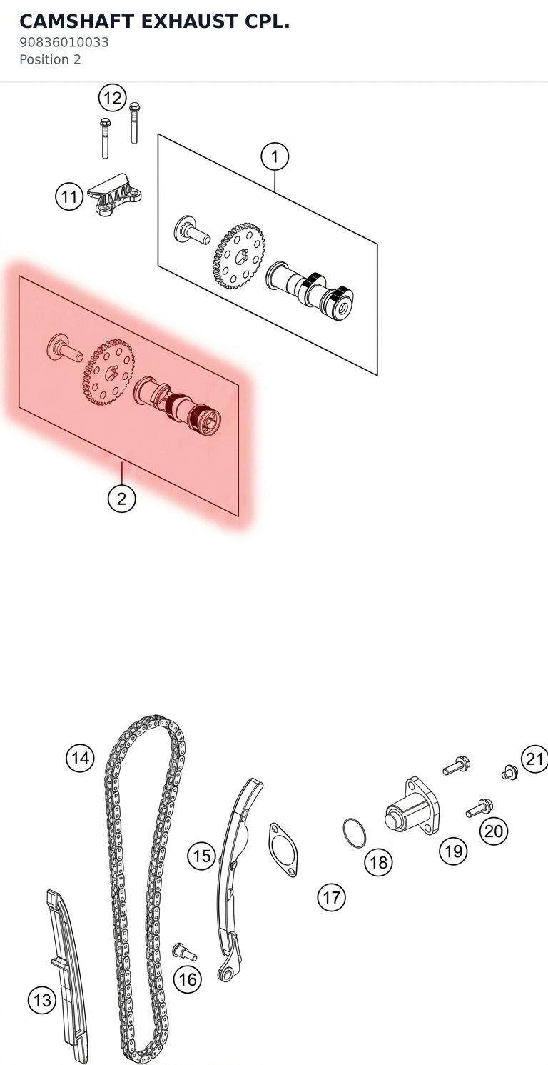 Diagram preview: CAMSHAFT EXHAUST CPL. (90836010033)