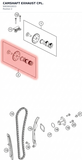 Diagram preview: CAMSHAFT EXHAUST CPL. (90836010033)