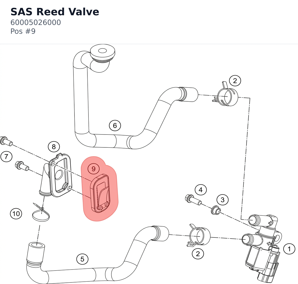 Diagram preview: SAS Reed Valve (60005026000)