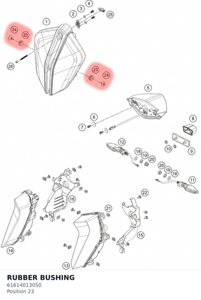 Diagram preview: RUBBER BUSHING (61614013050)