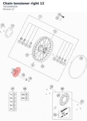 Diagram preview: Chain tensioner right 12 (70010084000)