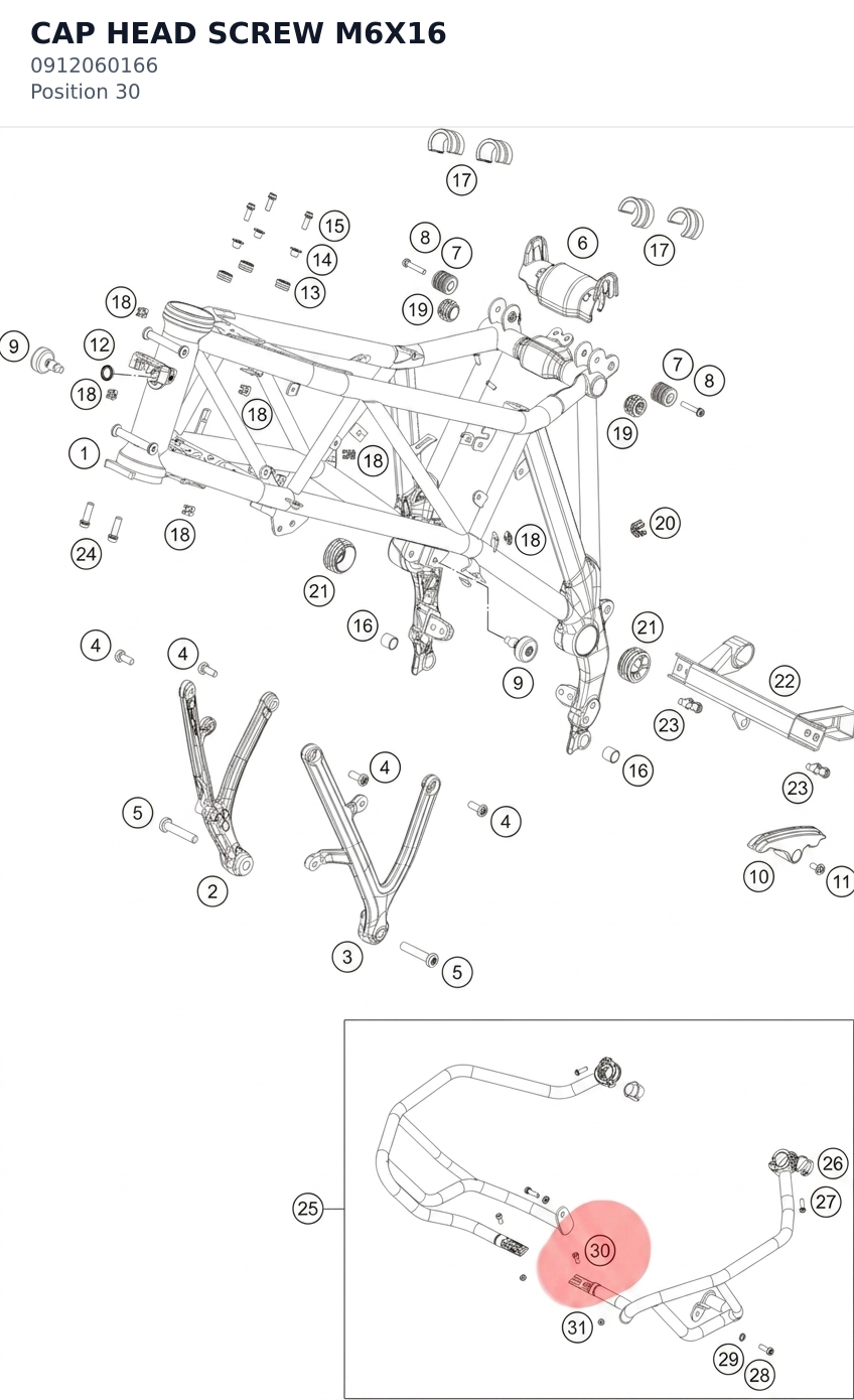 Diagram preview: CAP HEAD SCREW M6X16 (0912060166)