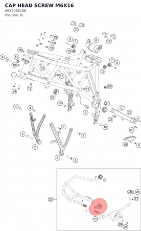 Diagram preview: CAP HEAD SCREW M6X16 (0912060166)