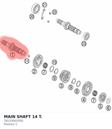 Diagram preview: MAIN SHAFT 14 T. (78133001050)