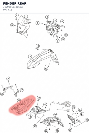 Diagram preview: FENDER REAR (76908013100EBA)