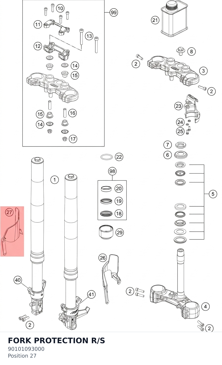 Diagram preview: FORK PROTECTION R/S (90101093000)