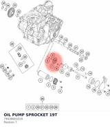 Diagram preview: OIL PUMP SPROCKET 19T (79438001019)