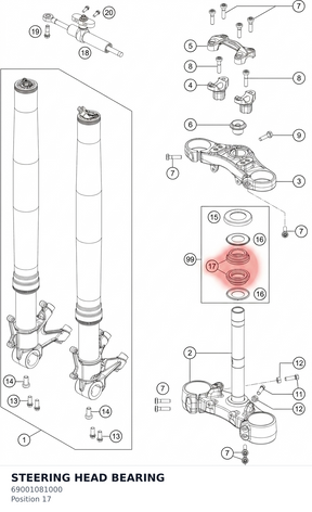 Diagram preview: STEERING HEAD BEARING (69001081000)
