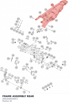 Diagram preview: FRAME ASSEMBLY REAR (A60103002000C1)
