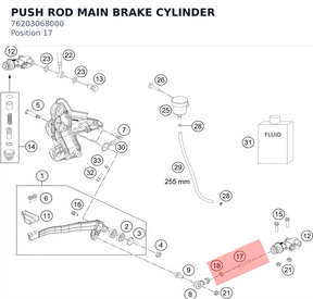 Diagram preview: PUSH ROD MAIN BRAKE CYLINDER (76203068000)