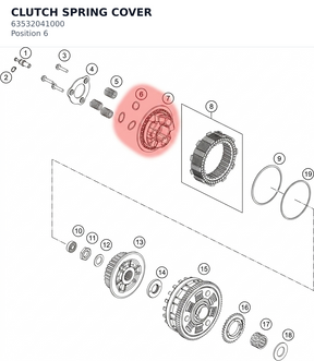 Diagram preview: CLUTCH SPRING COVER (63532041000)