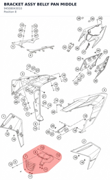 Diagram preview: BRACKET ASSY BELLY PAN MIDDLE (94508043010)