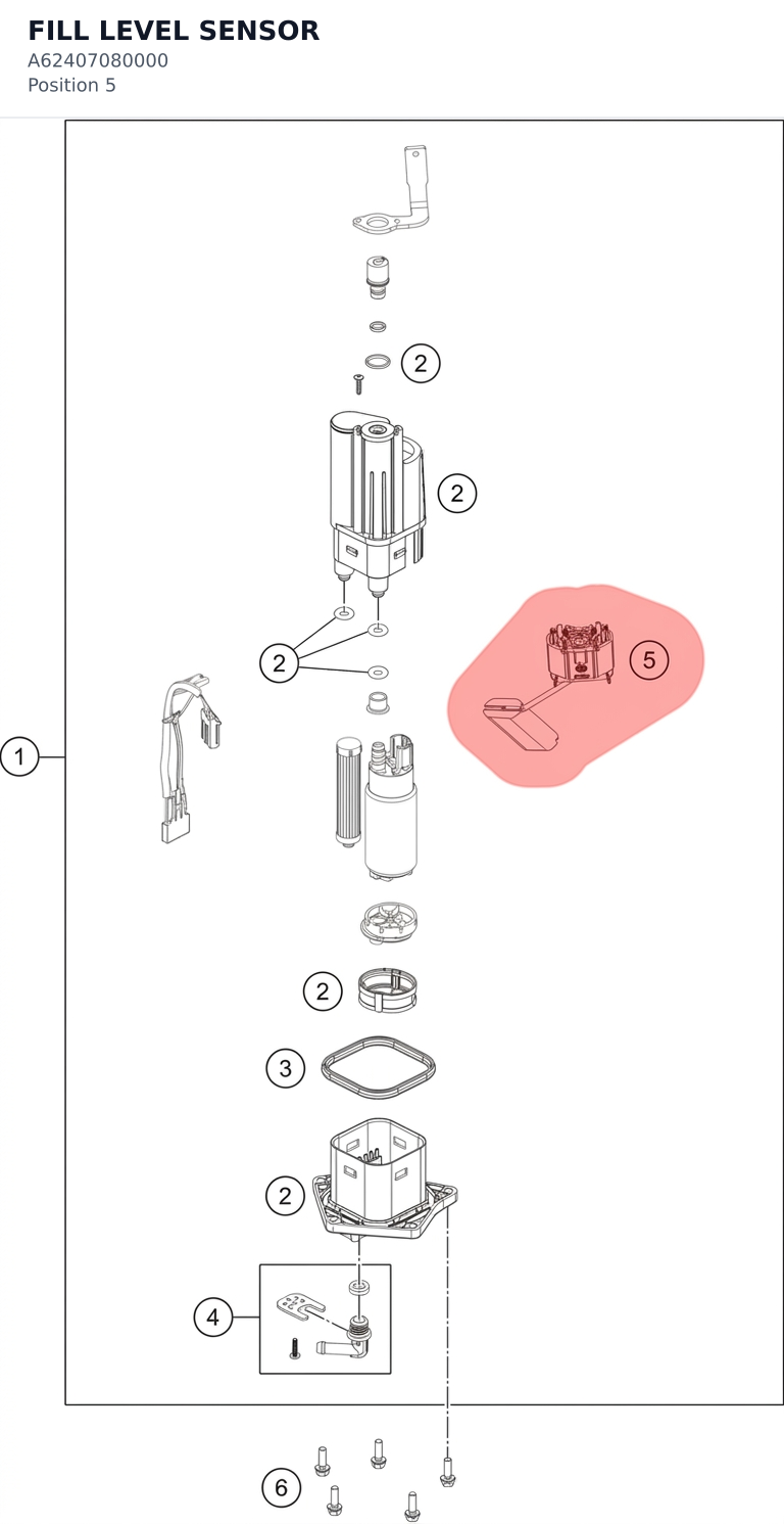 Diagram preview: FILL LEVEL SENSOR (A62407080000)