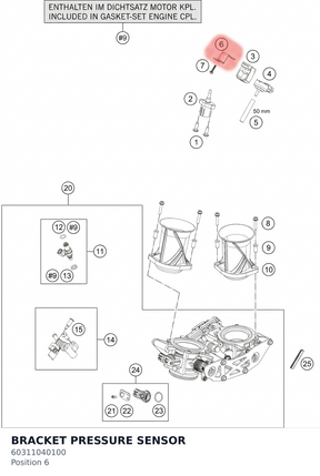 Diagram preview: BRACKET PRESSURE SENSOR (60311040100)