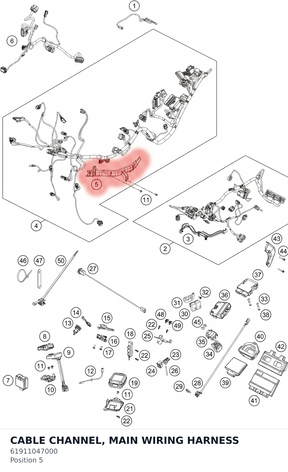 Diagram preview: CABLE CHANNEL, MAIN WIRING HARNESS (61911047000)