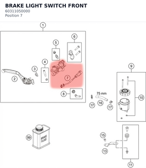Diagram preview: BRAKE LIGHT SWITCH FRONT (60311050000)