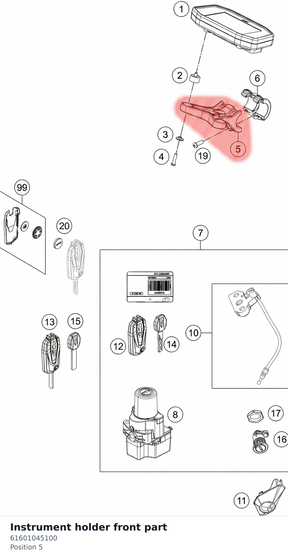 Diagram preview: Instrument holder front part (61601045100)