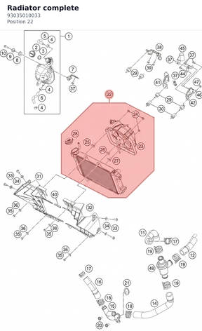 Diagram preview: Radiator complete (93035010033)