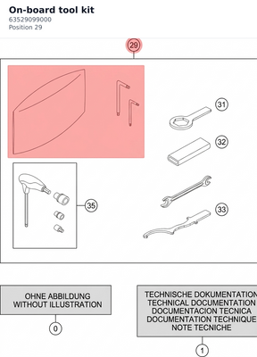 Diagram preview: On-board tool kit (63529099000)