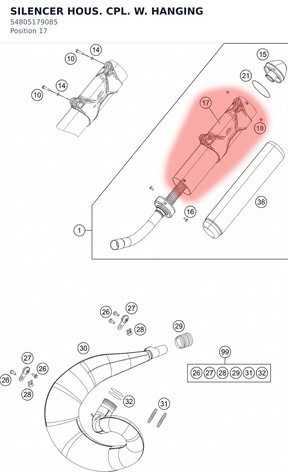 Diagram preview: SILENCER HOUS. CPL. W. HANGING (54805179085)