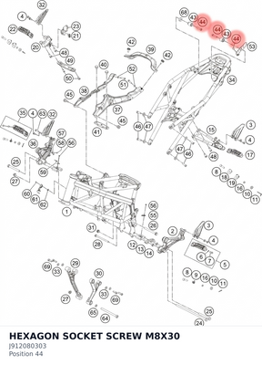 Diagram preview: HEXAGON SOCKET SCREW M8X30 (J912080303)