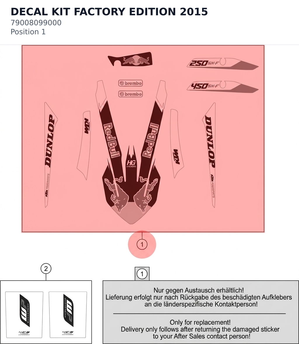 Diagram preview: DECAL KIT FACTORY EDITION 2015 (79008099000)