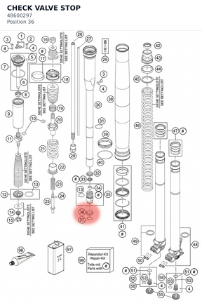 Diagram preview: CHECK VALVE STOP (48600297)