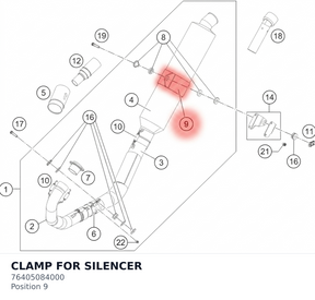 Diagram preview: CLAMP FOR SILENCER (76405084000)